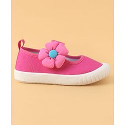 Cute Walk by Babyhug Casual Shoes with Velcro Closure & Floral Applique - Purple