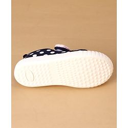 Cute Walk by Babyhug Velcro Closure Casual Shoes With Polka Dot Print - Navy Blue