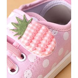 Cute Walk by Babyhug Velcro Closure Casual Shoes With Polka Dot Print - Navy Blue