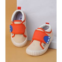 Cute Walk by Babyhug Casual Shoes with Velcro Closure & Animal Applique - Beige