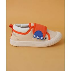 Cute Walk by Babyhug Casual Shoes with Velcro Closure & Animal Applique - Beige
