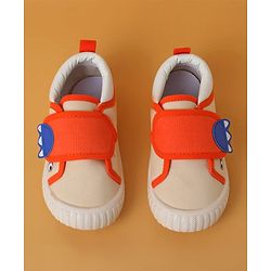 Cute Walk by Babyhug Casual Shoes with Velcro Closure & Animal Applique - Beige