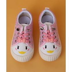 Cute Walk by Babyhug Casual Shoes with Lace Closure And Heart Print - Pink