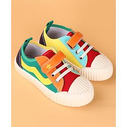 Cute Walk by Babyhug Velcro Closure Casual Shoes with Stripe - Multicolor