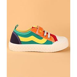 Cute Walk by Babyhug Velcro Closure Casual Shoes with Stripe - Multicolor
