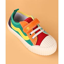 Cute Walk by Babyhug Velcro Closure Casual Shoes with Stripe - Multicolor