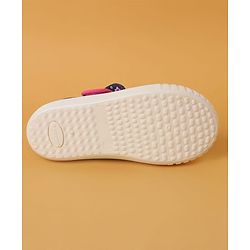 Cute Walk by Babyhug Casual Shoes with Velcro Closure And  Floral Print & Bow Applique - Navy Blue