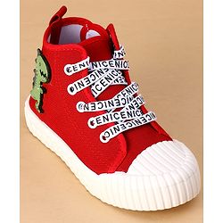 Cute Walk by Babyhug Casual Shoes with Dino Applique - Red
