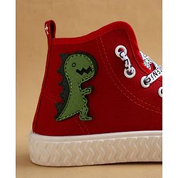 Cute Walk by Babyhug Casual Shoes with Dino Applique - Red
