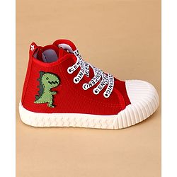 Cute Walk by Babyhug Casual Shoes with Dino Applique - Red