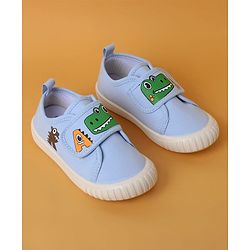 Cute Walk by Babyhug Casual Shoes With Velcro Closure & Dino Print - Blue