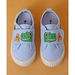 Cute Walk by Babyhug Casual Shoes With Velcro Closure & Dino Print - Blue