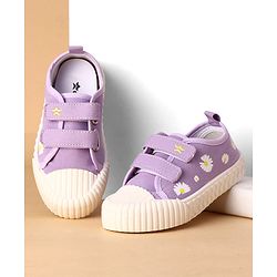 Cute Walk by Babyhug Canvas Floral Printed Casual Shoes - Purple