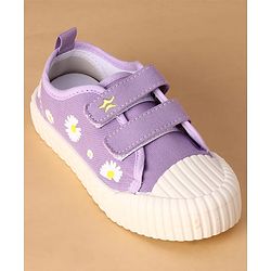 Cute Walk by Babyhug Canvas Floral Printed Casual Shoes - Purple