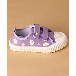 Cute Walk by Babyhug Canvas Floral Printed Casual Shoes - Purple