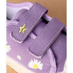 Cute Walk by Babyhug Canvas Floral Printed Casual Shoes - Purple