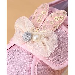 Cute Walk by Babyhug Casual Shoes with Velcro Closure And Bow Applique - Pink