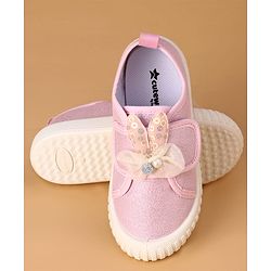 Cute Walk by Babyhug Casual Shoes with Velcro Closure And Bow Applique - Pink