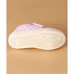 Cute Walk by Babyhug Canvas Velcro Closure Polka Dots Printed & Bow Applique Casual Shoes - Pink