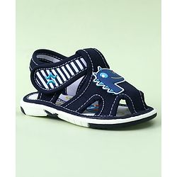 Cute Walk by Babyhug Sandals with Velcro Closure & Dino Applique - Blue