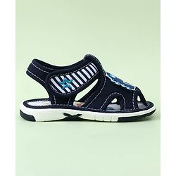 Cute Walk by Babyhug Sandals with Velcro Closure & Dino Applique - Blue