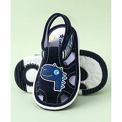 Cute Walk by Babyhug Sandals with Velcro Closure & Dino Applique - Blue