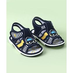 Cute Walk by Babyhug Sandals with Velcro Closure & Car Applique - Blue