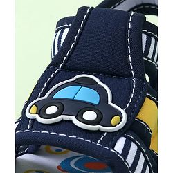 Cute Walk by Babyhug Sandals with Velcro Closure & Car Applique - Blue