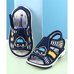 Cute Walk by Babyhug Sandals with Velcro Closure & Car Applique - Blue