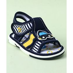 Cute Walk by Babyhug Sandals with Velcro Closure & Car Applique - Blue