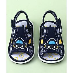 Cute Walk by Babyhug Sandals with Velcro Closure & Car Applique - Blue