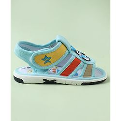 Cute Walk by Babyhug Sandals with Velcro Closure & Penguin Applique - Light Blue