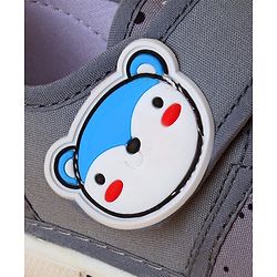 Cute Walk by Babyhug Casual Shoes with Velcro Closure And Animal Applique - Grey