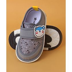 Cute Walk by Babyhug Casual Shoes with Velcro Closure And Animal Applique - Grey
