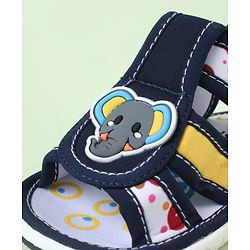 Cute Walk by Babyhug Sandals With Velcro Closure & Elephant Applique - Blue