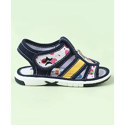 Cute Walk by Babyhug Sandals With Velcro Closure & Bear Applique - Blue