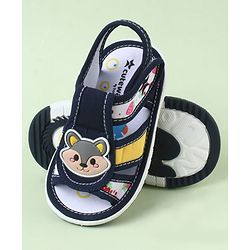 Cute Walk by Babyhug Sandals With Velcro Closure & Bear Applique - Blue