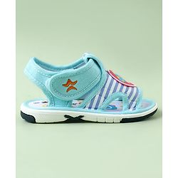 Cute Walk by Babyhug Sandals with Velcro Closure & Mushroom Applique - Light Blue