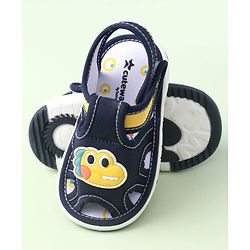 Cute Walk by Babyhug Sandals With Velcro Closure & Dino Applique - Navy Blue