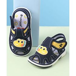 Cute Walk by Babyhug Sandals With Velcro Closure & Dino Applique - Navy Blue