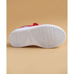Cute Walk by Babyhug Casual Shoes with Velcro Closure & Space Theme Embroidery - Red
