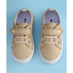 Cute Walk by Babyhug Casual Shoes with Velcro Closure & Space Theme Embroidery - Red