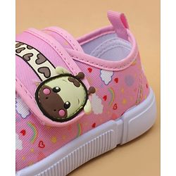 Cute Walk by Babyhug Velcro Closure Casual Shoes with Rainbow Print - Pink
