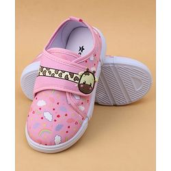 Cute Walk by Babyhug Velcro Closure Casual Shoes with Rainbow Print - Pink