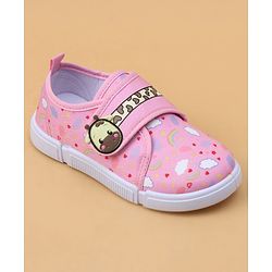 Cute Walk by Babyhug Velcro Closure Casual Shoes with Rainbow Print - Pink