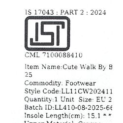 Cute Walk by Babyhug Velcro Closure Casual Shoes with Rainbow Print - Pink