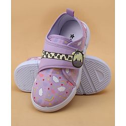 Cute Walk by Babyhug Velcro Closure Casual Shoes with Rainbow Print - Pink
