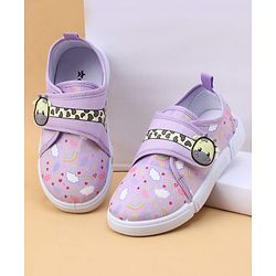 Cute Walk by Babyhug Velcro Closure Casual Shoes with Rainbow Print - Pink