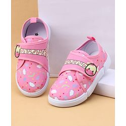 Cute Walk by Babyhug Velcro Closure Casual Shoes with Rainbow Print - Pink