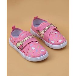 Cute Walk by Babyhug Velcro Closure Casual Shoes with Rainbow Print - Pink